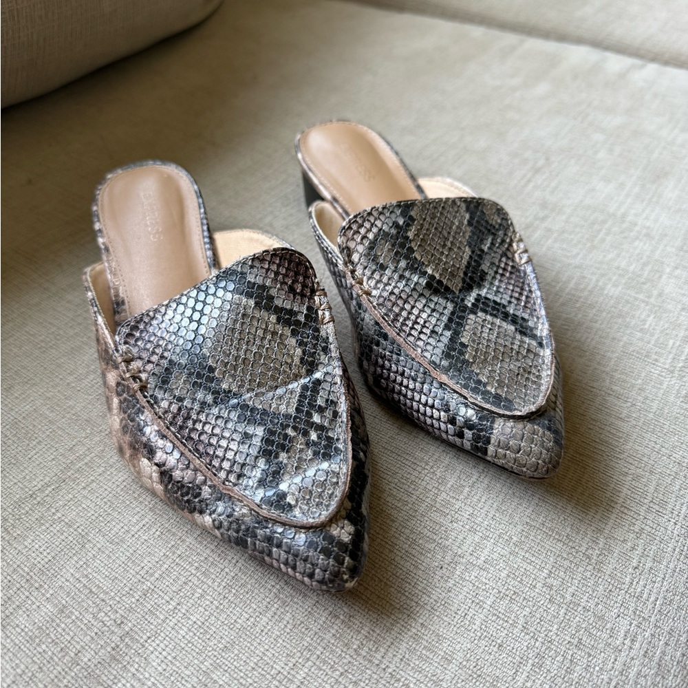 Express Snakeskin Patterned Women's Mules